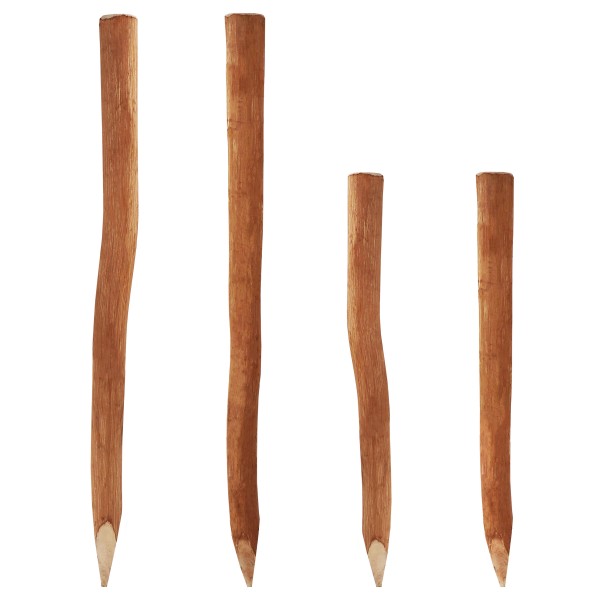 5 Holzpfosten für Staketenzaun 1,5m I Durchmesser 6-9cm I Zaunpfosten aus Haselnuss I Zaun-Pfahl