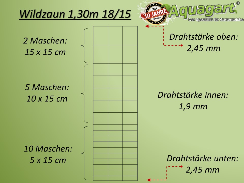 Wildzaun Forstzaun Weidezaun Drahtzaun Knotengeflecht 150/18/15 inkls 50 m GR 