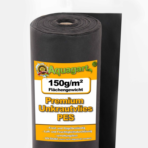 195 m² Garden fleece Weed control fabric Mulch fabric Weed control membrane 150 g 1.5 m wide PES