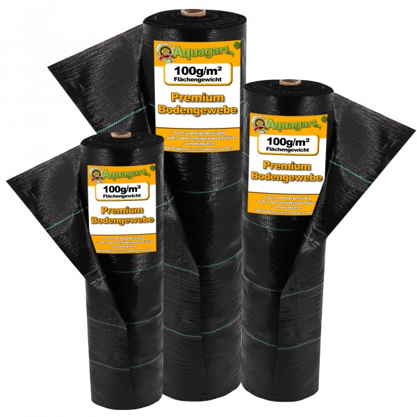 180 m² Weed control membrane Weed liner Mulch liner 100 g 1 m wide Black