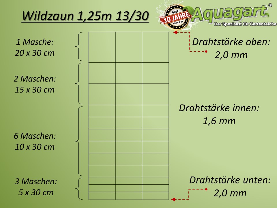 50m Wildzaun Forstzaun Zaun Weidezaun Drahtzaun Knotengeflecht 125/13/30 