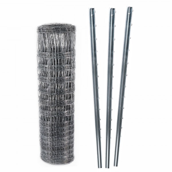 300 m Game fencing Forest fencing Field fencing 130/18/15 Heavy duty + Z-section Fence posts